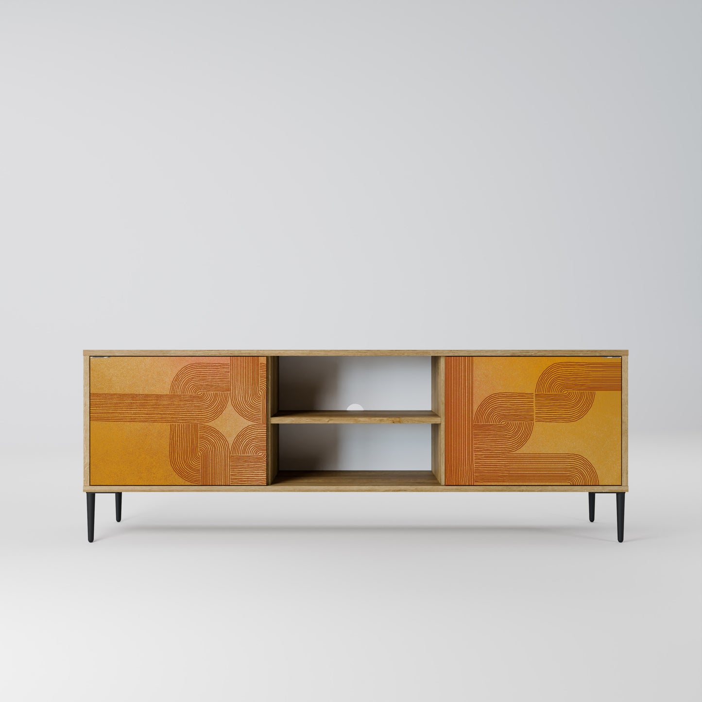 STRENGTHENING RELATION 2-Door TV Stand in Oak Effect