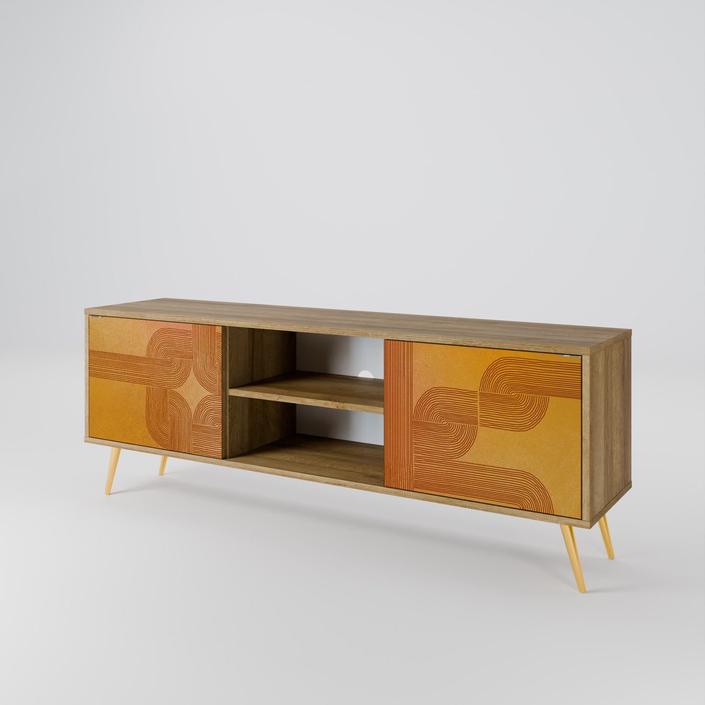 STRENGTHENING RELATION 2-Door TV Stand in Oak Effect