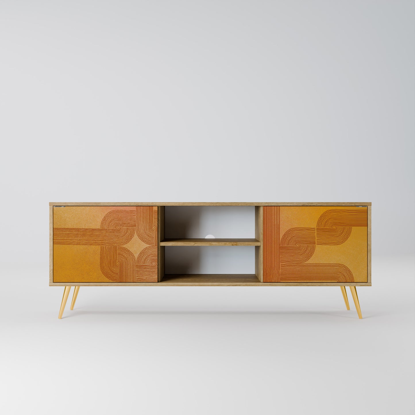 STRENGTHENING RELATION 2-Door TV Stand in Oak Effect