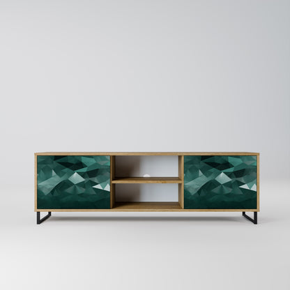 Mobile TV POLYGONALE FLUTTUANTE a 2 ante in effetto rovere