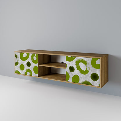 GREEN RHAPSODY 2-Door TV Stand in Oak Effect