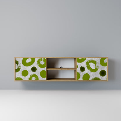 GREEN RHAPSODY 2-Door TV Stand in Oak Effect