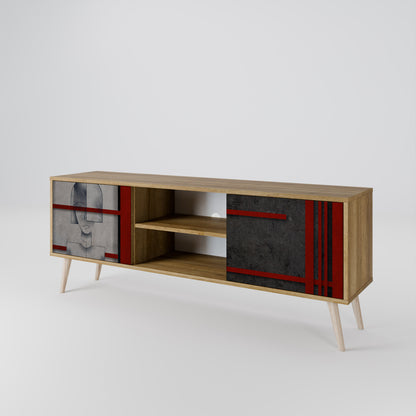 Mobile TV a 2 ante GRAY FIGURES in effetto rovere