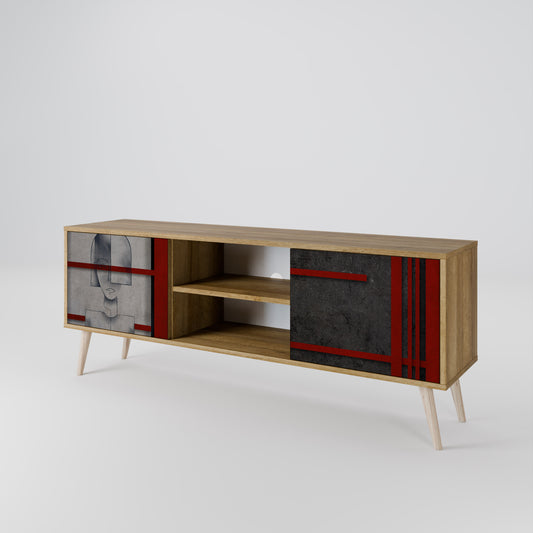 Mobile TV a 2 ante GRAY FIGURES in effetto rovere