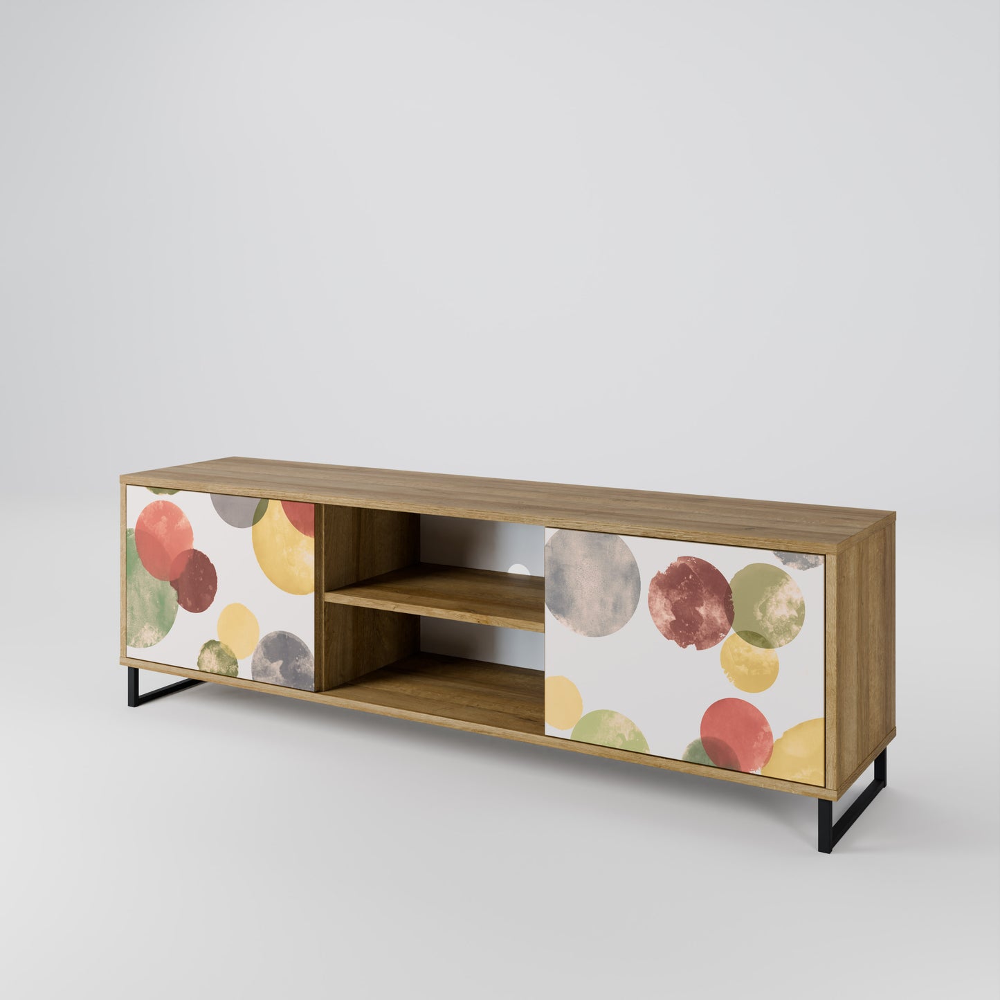 FLEETING HAPPINESS 2-Door TV Stand in Oak Effect