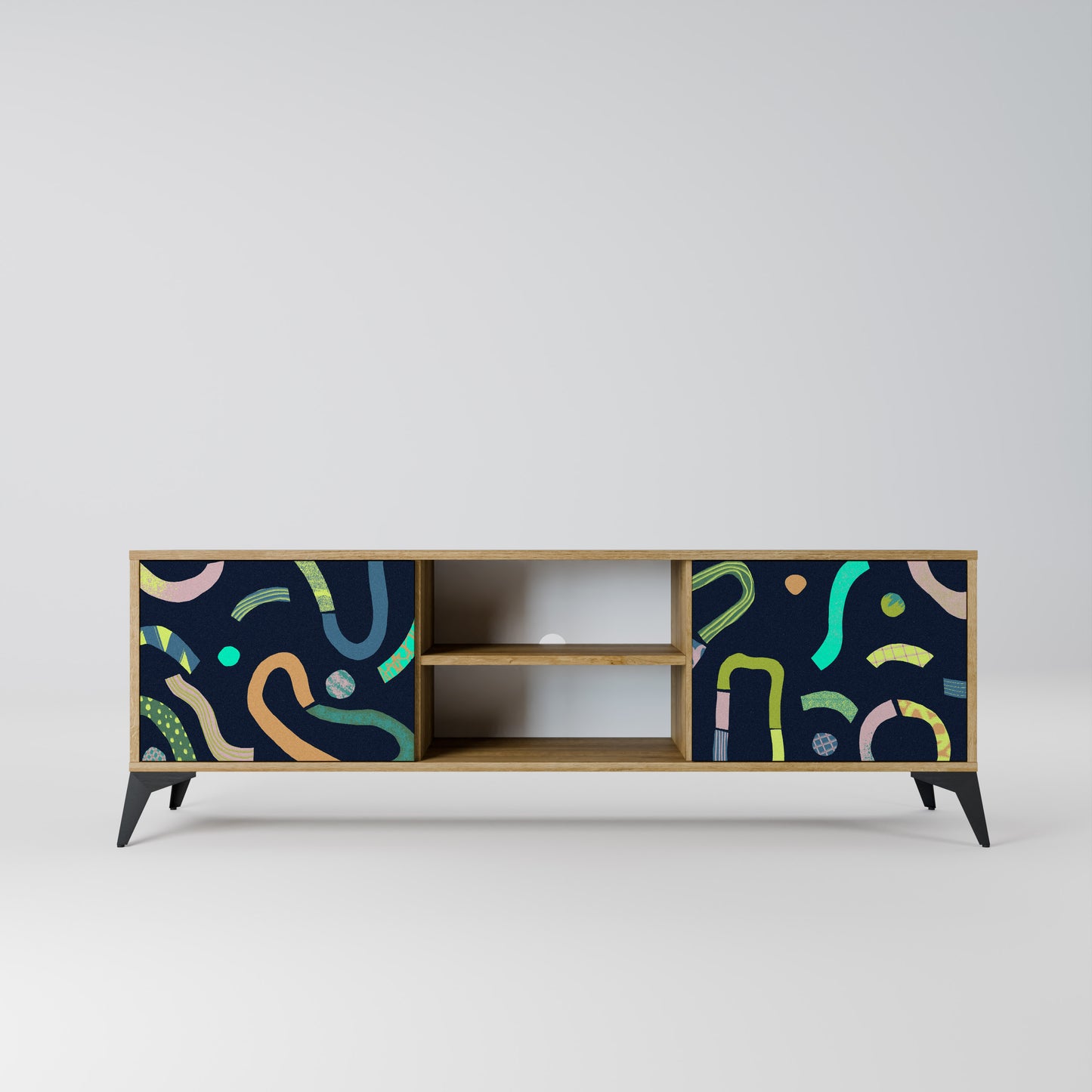 CONTRAST DANCE 2-Door TV Stand in Oak Effect