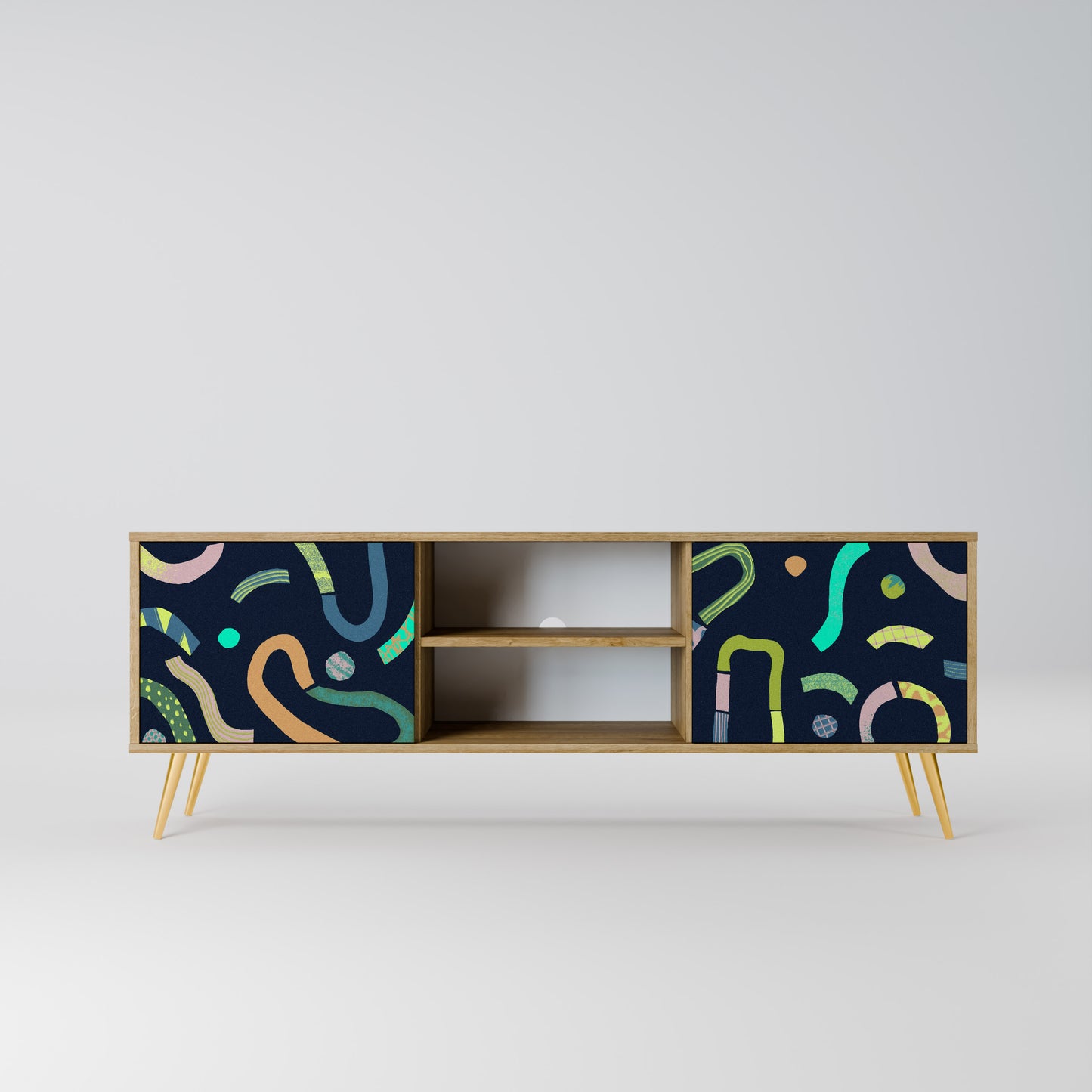 CONTRAST DANCE 2-Door TV Stand in Oak Effect