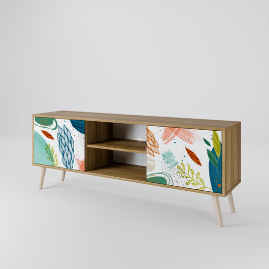 BOTANICAL HURRICANE 2-Door TV Stand in Oak Effect