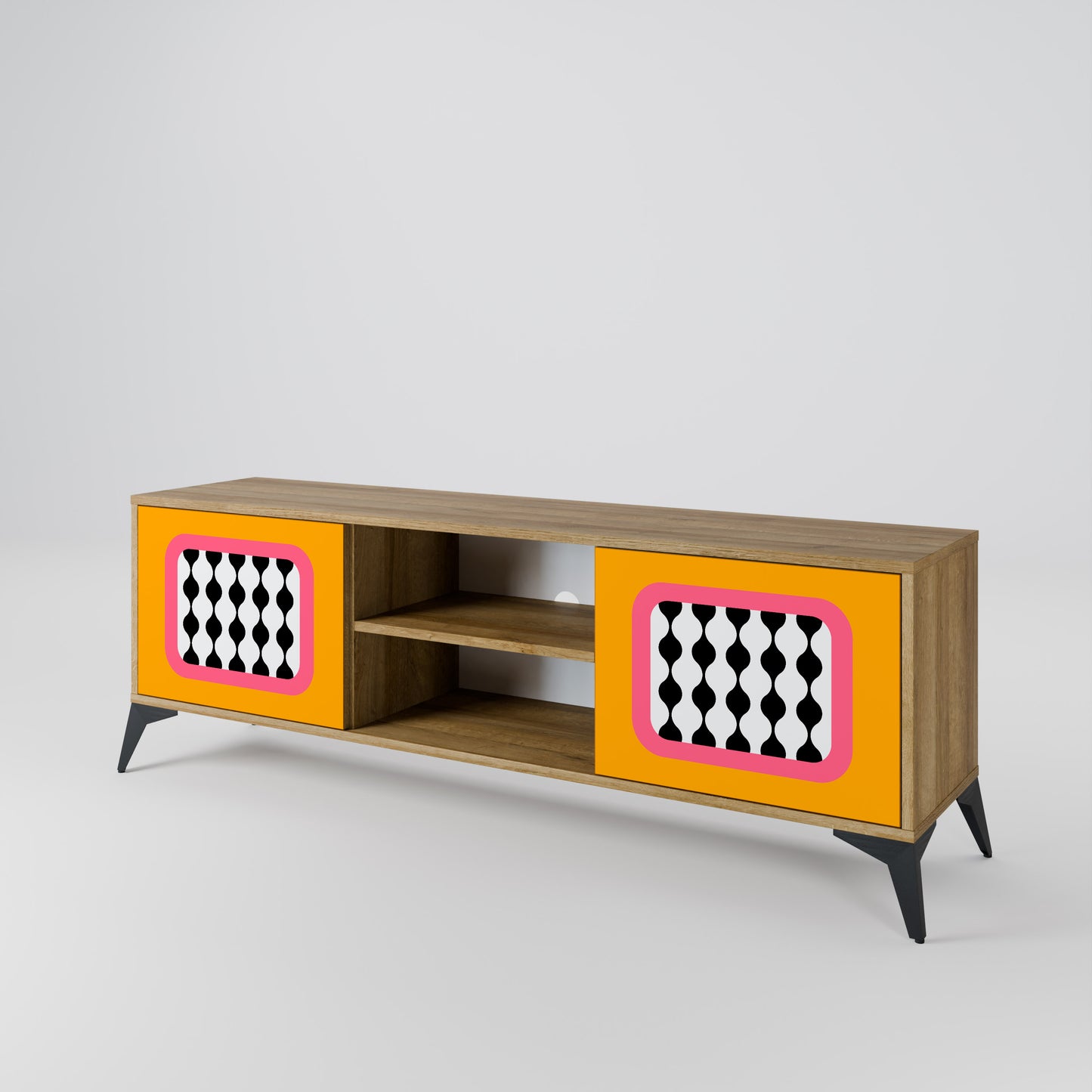 TEARS IN HEAVEN 2-Door TV Stand in Oak Effect