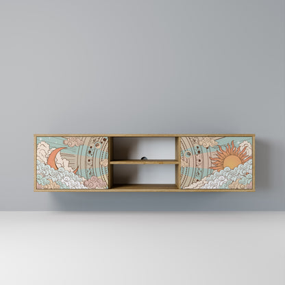 Mobile TV MYSTICAL STRUCTURE a 2 ante effetto rovere