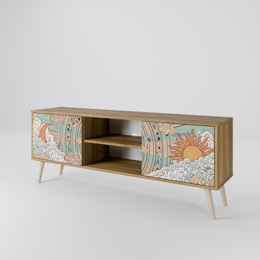 Mobile TV MYSTICAL STRUCTURE a 2 ante effetto rovere