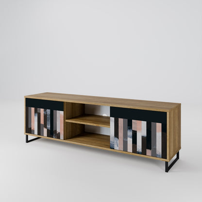Mobile TV a 2 ante COLLAGE OF RECTANGLES in effetto rovere