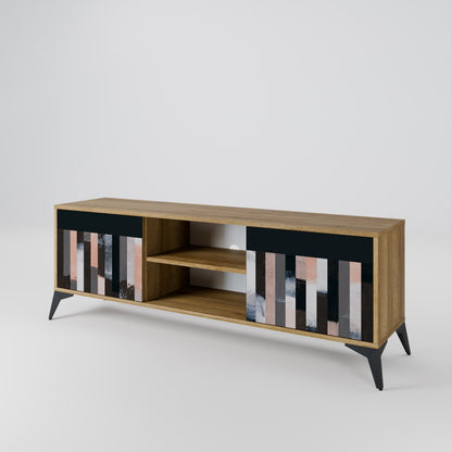 Mobile TV a 2 ante COLLAGE OF RECTANGLES in effetto rovere