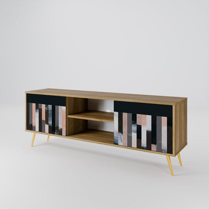Mobile TV a 2 ante COLLAGE OF RECTANGLES in effetto rovere