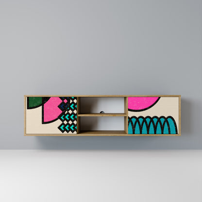 Mobile TV GEOMETRIC RHAPSODY a 2 ante in effetto rovere