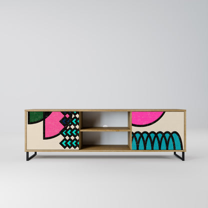 Mobile TV GEOMETRIC RHAPSODY a 2 ante in effetto rovere