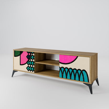 Mobile TV GEOMETRIC RHAPSODY a 2 ante in effetto rovere