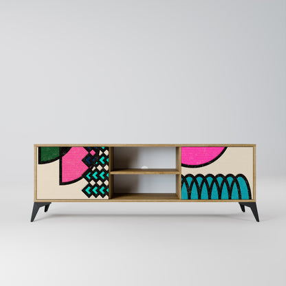 Mobile TV GEOMETRIC RHAPSODY a 2 ante in effetto rovere