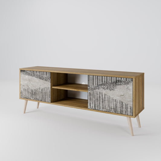 Mobile TV a 2 ante GRAIN LINES in effetto rovere