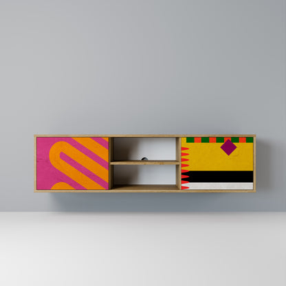 VIVID ART 2-Door TV Stand in Oak Effect