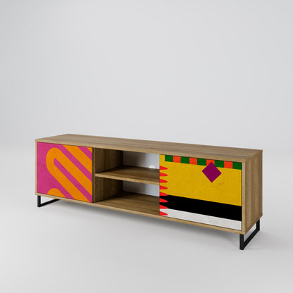 VIVID ART 2-Door TV Stand in Oak Effect