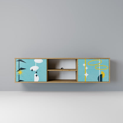 PATHS TO HAPPINESS 2-Door TV Stand in Oak Effect