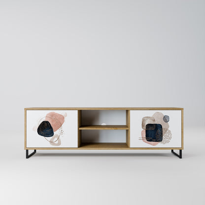 Mobile TV a 2 ante COLORFUL SHAPES in effetto rovere