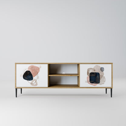 Mobile TV a 2 ante COLORFUL SHAPES in effetto rovere