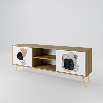 Mobile TV a 2 ante COLORFUL SHAPES in effetto rovere