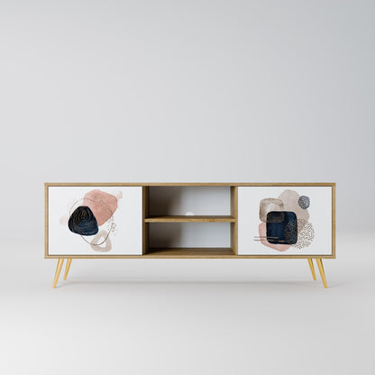 Mobile TV a 2 ante COLORFUL SHAPES in effetto rovere