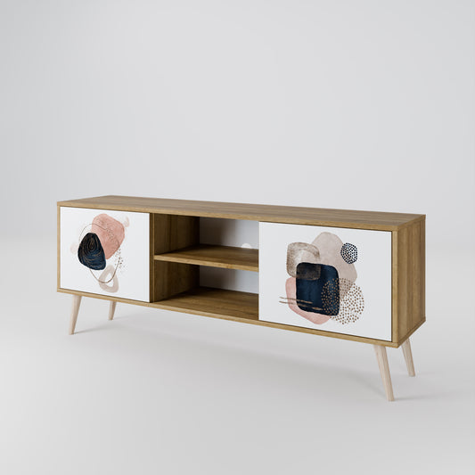 Mobile TV a 2 ante COLORFUL SHAPES in effetto rovere