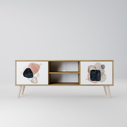 Mobile TV a 2 ante COLORFUL SHAPES in effetto rovere