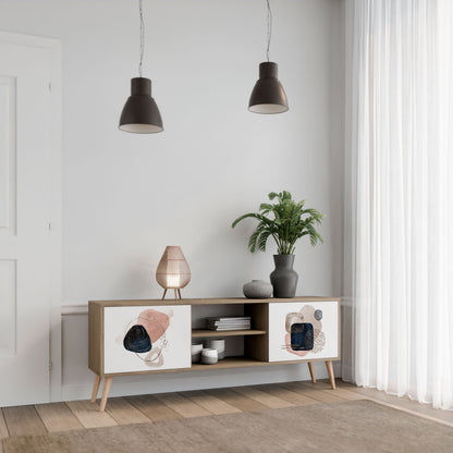 Mobile TV a 2 ante COLORFUL SHAPES in effetto rovere