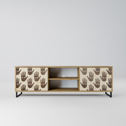 SEE MORE 2-Door TV Stand in Oak Effect