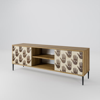 SEE MORE 2-Door TV Stand in Oak Effect