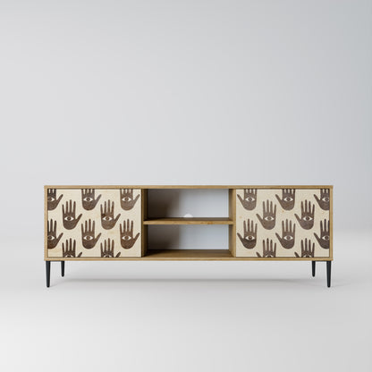 SEE MORE 2-Door TV Stand in Oak Effect