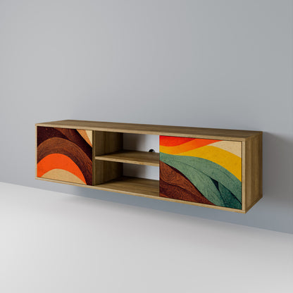 Mobile TV a 2 ante COLORFUL STRANDS in effetto rovere