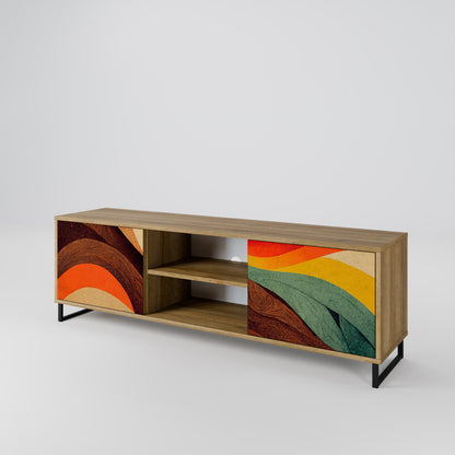 Mobile TV a 2 ante COLORFUL STRANDS in effetto rovere