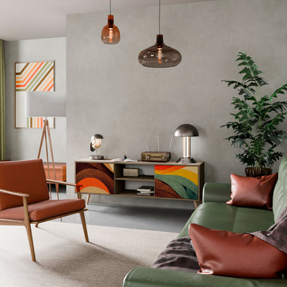 Mobile TV a 2 ante COLORFUL STRANDS in effetto rovere