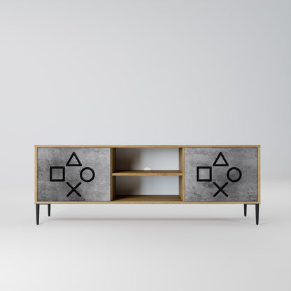 GAMER CHOICE 2-Door TV Stand in Oak Effect