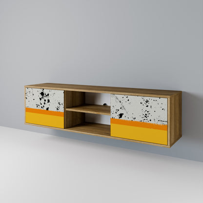 Mobile TV a 2 ante DYED BY ORANGE in effetto rovere