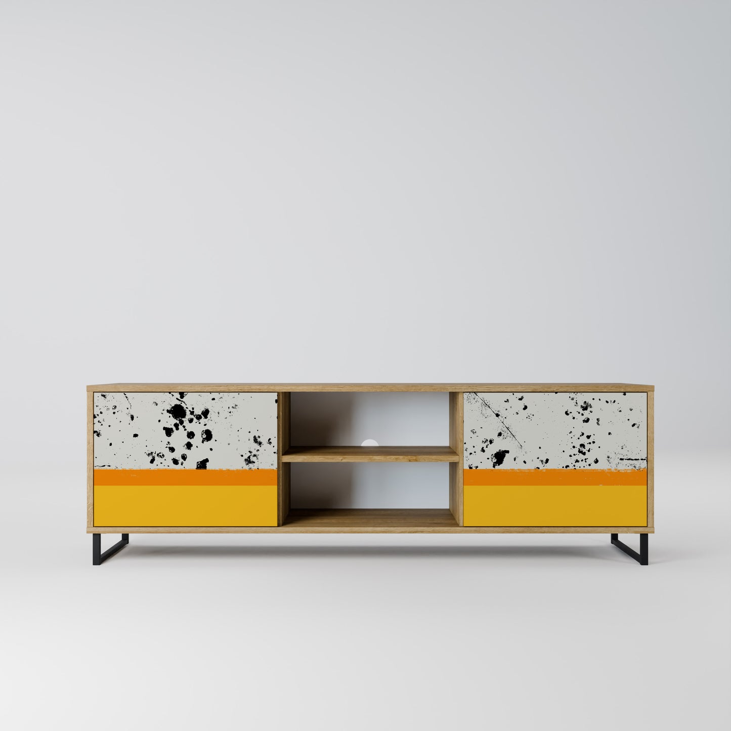 Mobile TV a 2 ante DYED BY ORANGE in effetto rovere