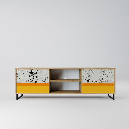 Mobile TV a 2 ante DYED BY ORANGE in effetto rovere