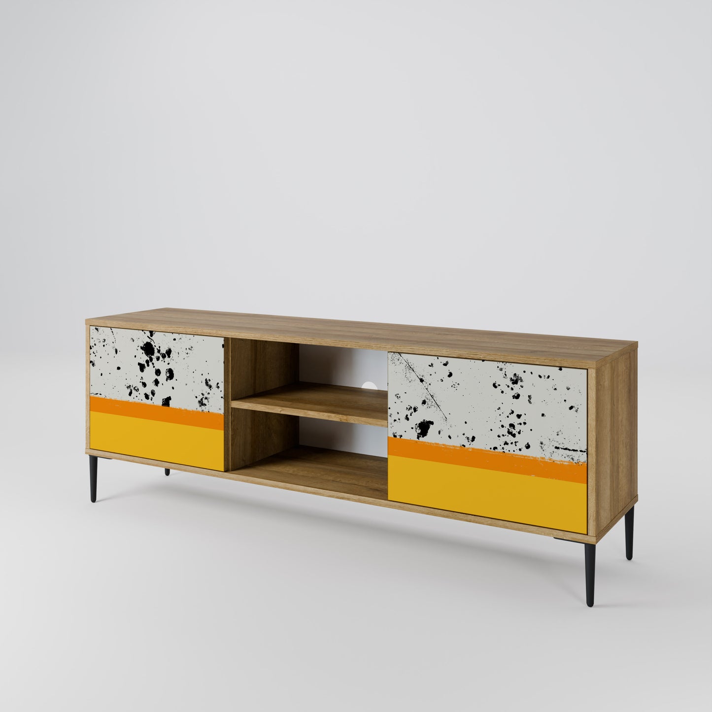 Mobile TV a 2 ante DYED BY ORANGE in effetto rovere