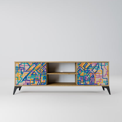 MEMORIES MAP 2-Door TV Stand in Oak Effect