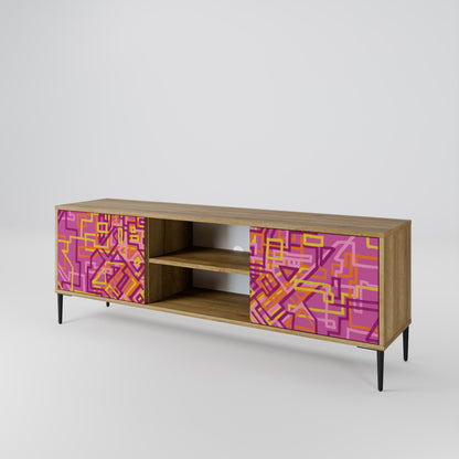 LOVELY MEMORIES 2-Door TV Stand in Oak Effect