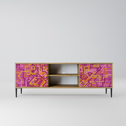 LOVELY MEMORIES 2-Door TV Stand in Oak Effect