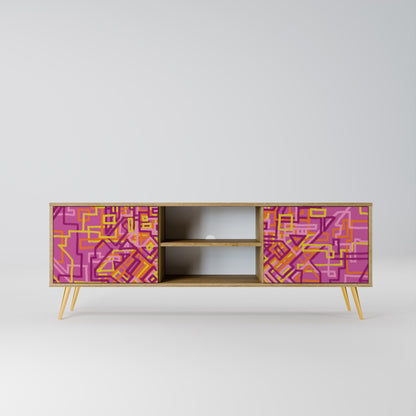 LOVELY MEMORIES 2-Door TV Stand in Oak Effect