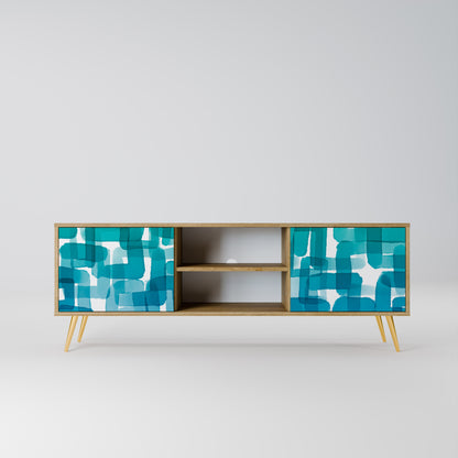 Mobile TV TURQUOISE RECTANGLES a 2 ante effetto rovere