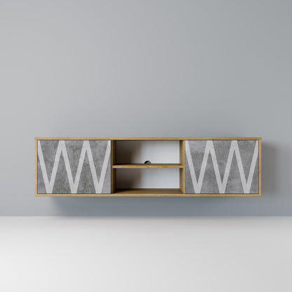 Mobile TV SOLID ZIG ZAG a 2 ante in effetto rovere